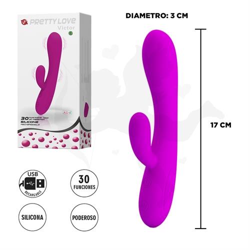 Masajeador de punto G y clitoris con carga USB